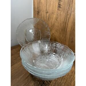 4 Vintage Arcoroc Canterbury Crocus 6 1/4” Cereal Soup Salad Bowls